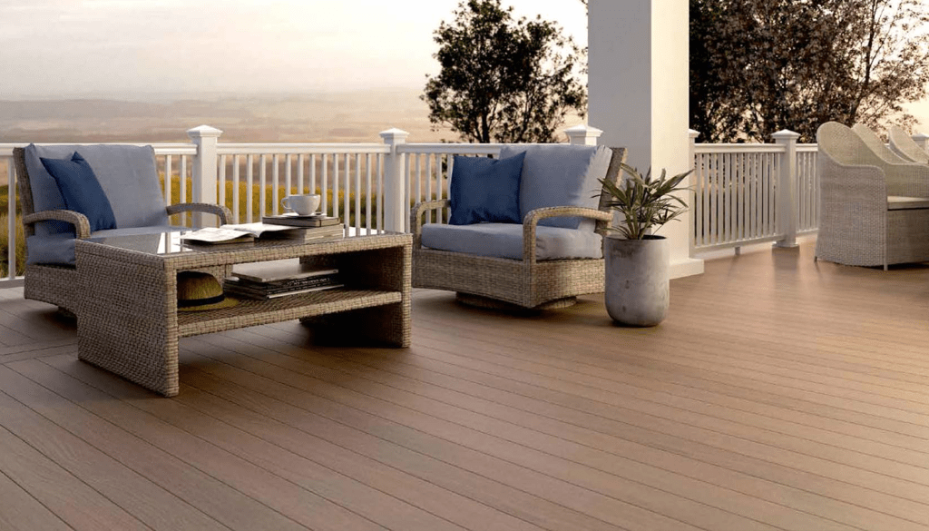 outdoor deck with outdoor furniture